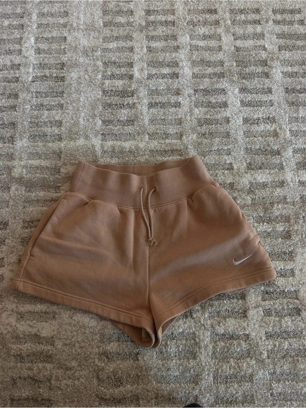 Nike Women's Tan Fleece Lounge Shorts